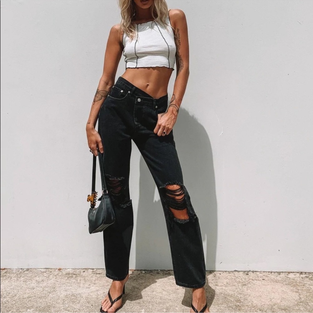 Princess Polly Black Denim Jeans